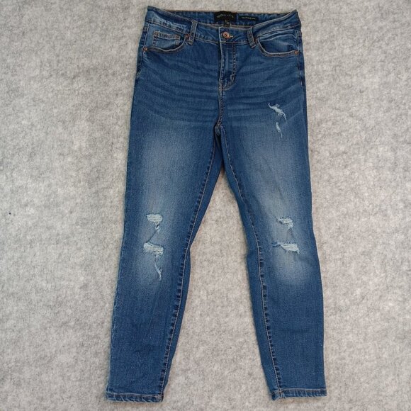 Kendall + Kylie The Ultra Babe Skinny 11/30 Midrise Distressed Denim Slim Fit​​ - Picture 4 of 16